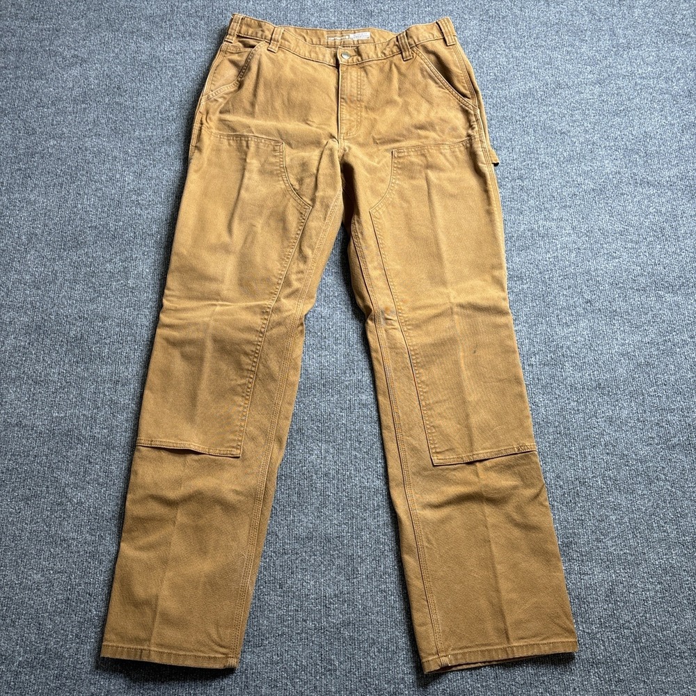 Carhartt Work Pants Men's 36x34 Brown Relaxed Fit‎ Double Front Duck 103334-211